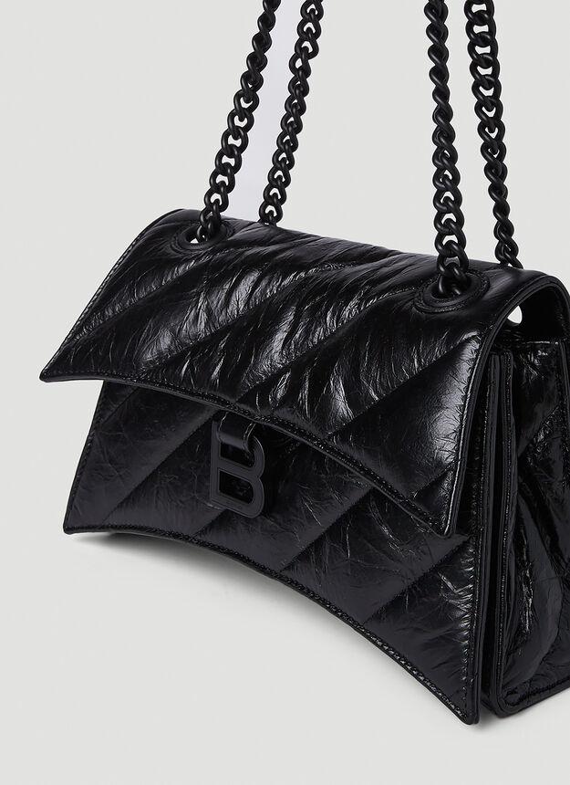 Crush Chain Small Shoulder Bag in Black商品第4张图片规格展示