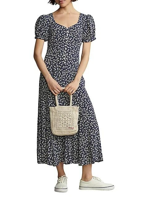 商品Ralph Lauren|Floral-Print Plain-Weave Dress,价格¥1562,第2张图片详细描述