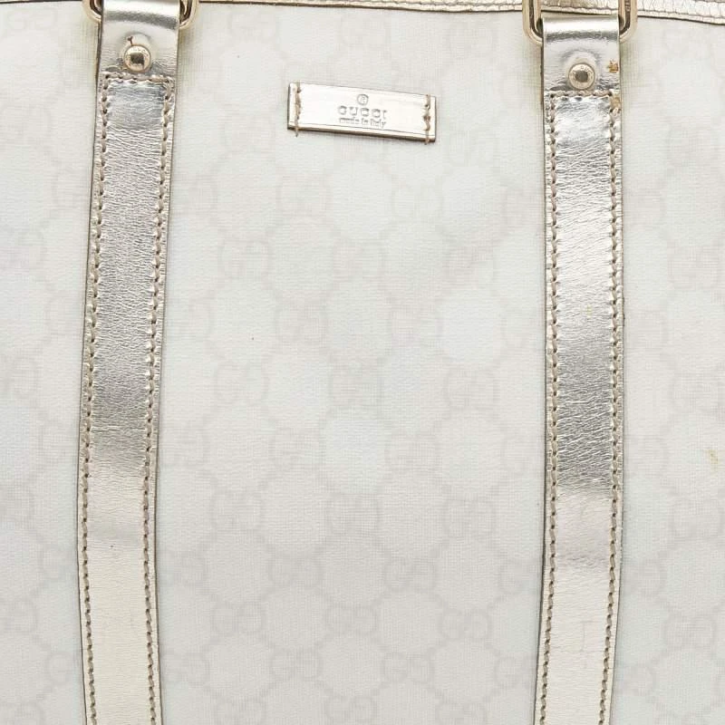 商品[二手商品] Gucci|Gucci White/Silver GG Supreme Canvas And Leather Joy Boston Bag,价格¥2359,第5张图片详细描述