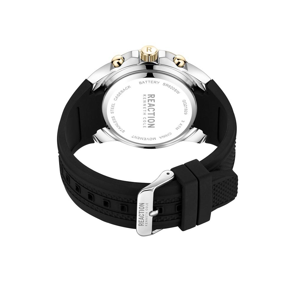 Men's Dress Sport Black Silicon Strap Watch, 48mm商品第3张图片规格展示