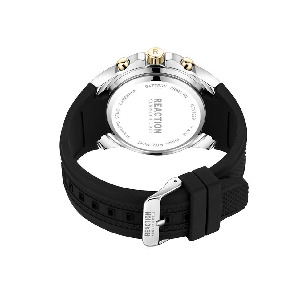 商品Kenneth Cole|Men's Dress Sport Black Silicon Strap Watch, 48mm,价格¥700,第5张图片详细描述