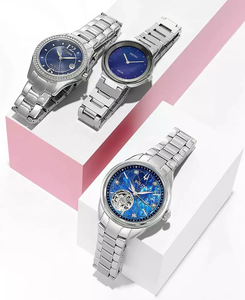 商品Citizen|Women's Eco-Drive Crystal-Accented Stainless Steel Bracelet Watch 29mm FE1140-86L,价格¥1109,第3张图片详细描述