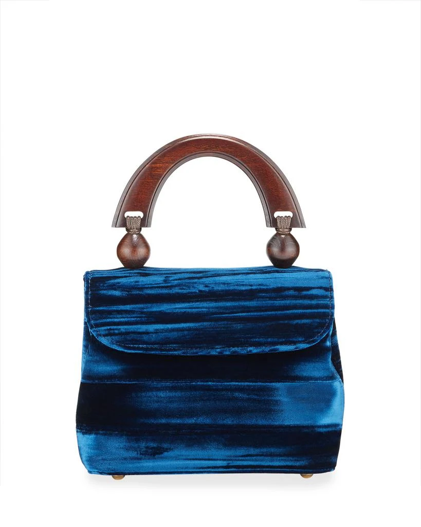 商品by FAR|Mini Fiona Crushed Top Handle Bag, Dark Blue,价格¥1846,第1张图片