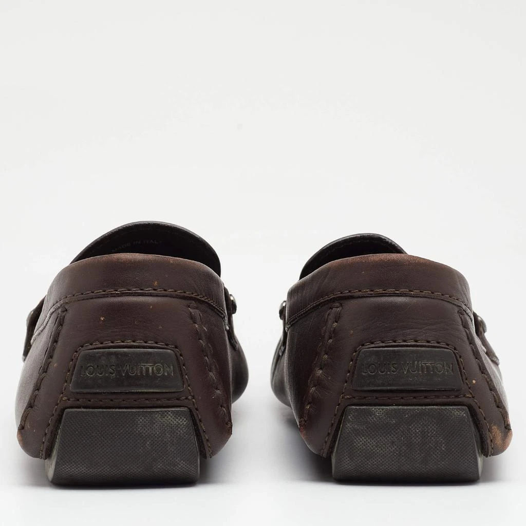 商品[二手商品] Louis Vuitton|Louis Vuitton Brown Leather Hockenheim Slip On Loafers Size 43.5,价格¥1119,第5张图片详细��描述
