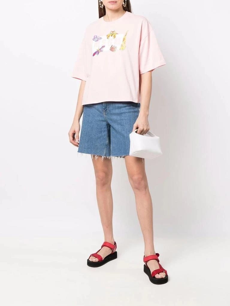 商品MSGM|MSGM logo-print short-sleeve T-shirt,价格¥728,第2张图片详细描述