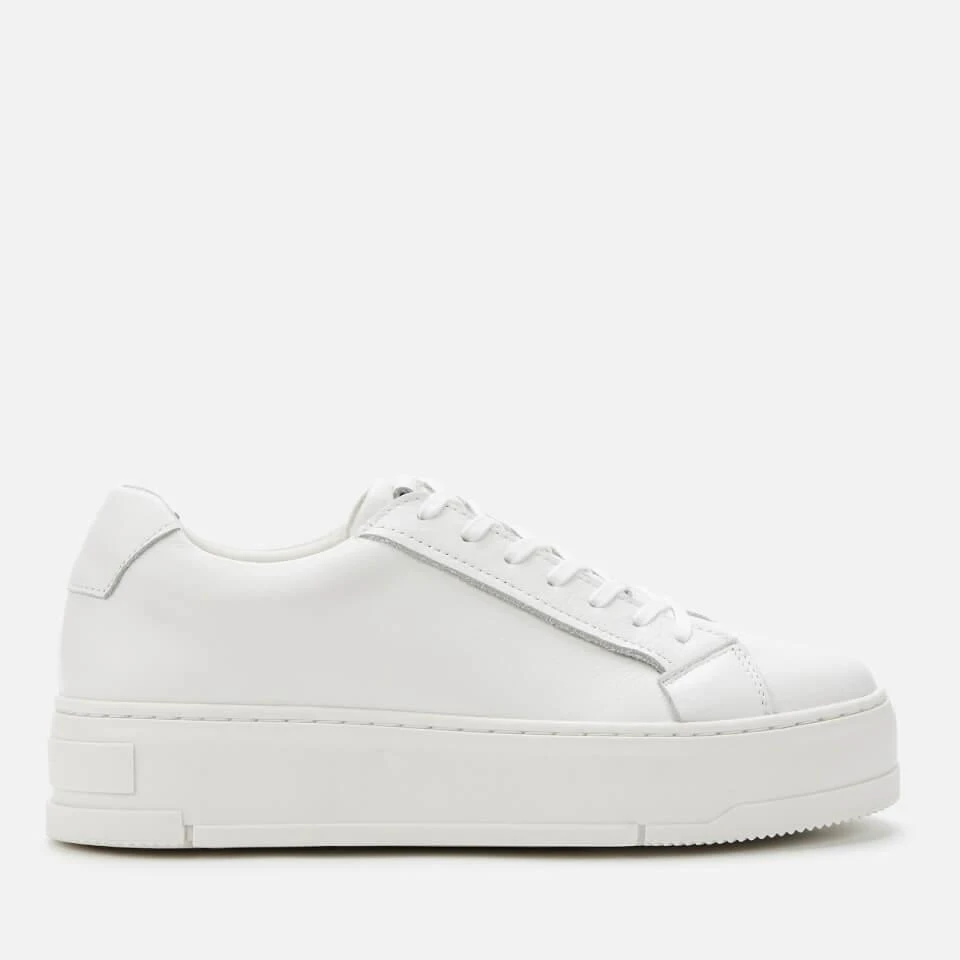 商品Vagabond|VAGABOND WOMEN'S JUDY LEATHER FLATFORM TRAINERS - WHITE,价格¥327,第1张图片