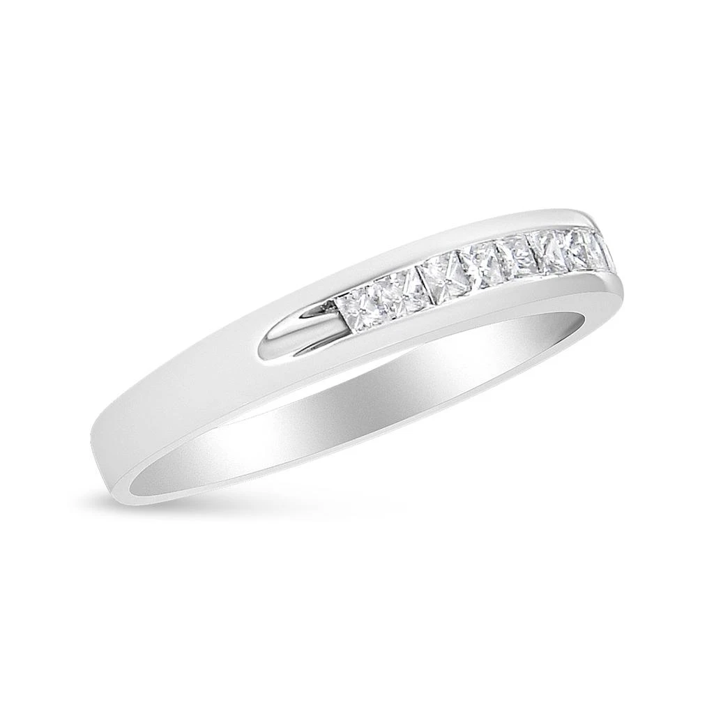 商品Haus of Brilliance|18K White Gold 1/4 Cttw Channel Set Princess-cut Diamond Classic 11 Stone Band Ring,价格¥6957,第2张图片详细描述