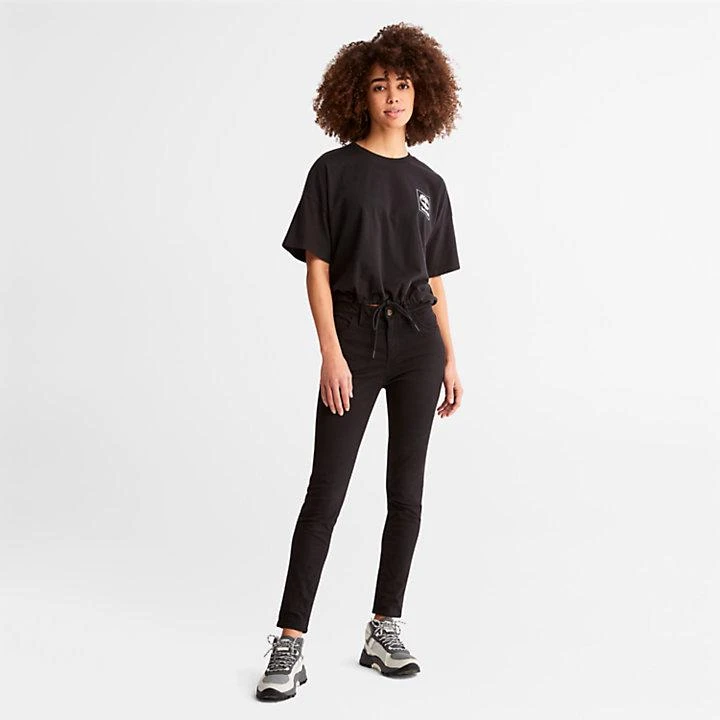 商品Timberland|Cropped T-Shirt with Drawstring Hem for Women in Black,价格¥162,第3张图片详细描述