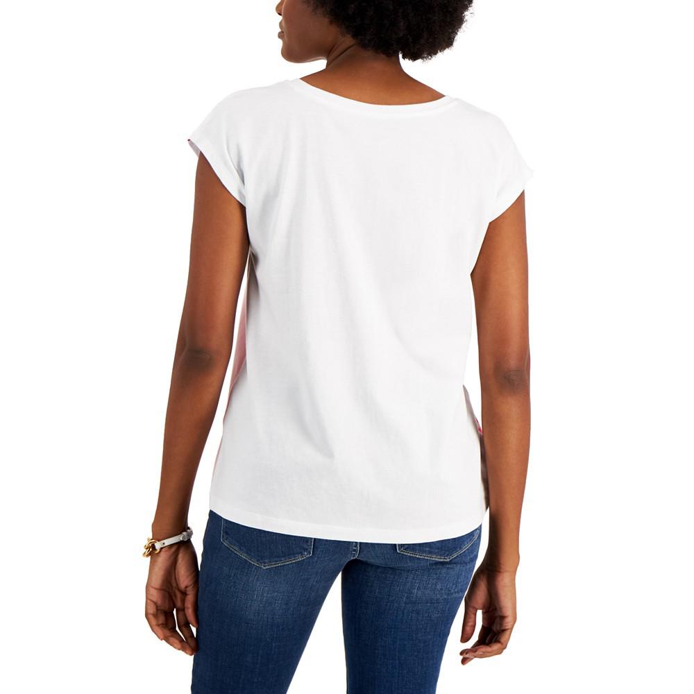 Women's Ombre Floral Short Sleeve T-Shirt商品第2张图片规格展示