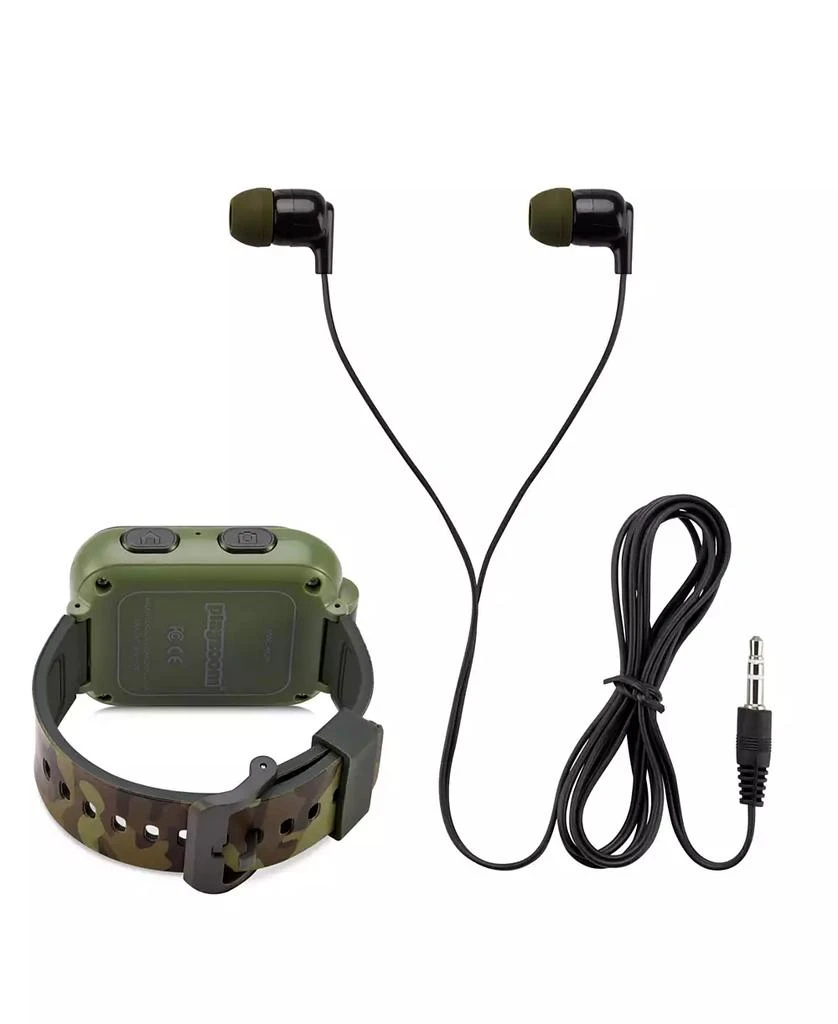 商品Playzoom|Kid's Dark Green Camo Prints Silicone Strap Touchscreen Smart Watch 42mm with Earbuds Gift Set,价格¥187,第3张图片详细描述