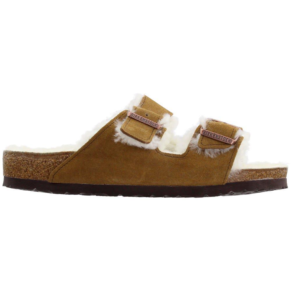 商品Birkenstock|Arizona Shearling Suede Slide Sandals,价格¥1170,第1张图片