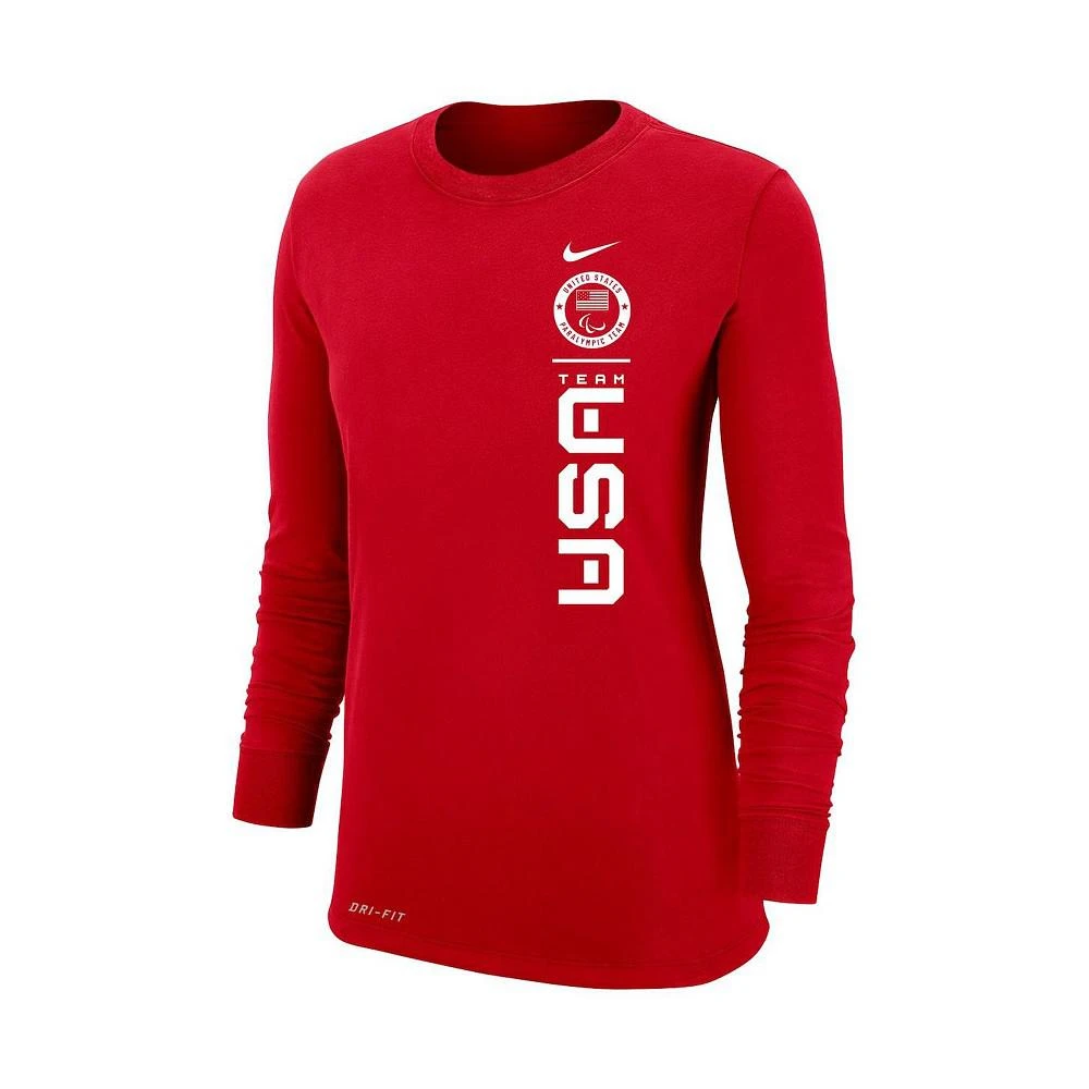 商品NIKE|Women's Red U.S. Paralympics Logo Performance Long Sleeve T-shirt,价格¥226,第3张图片详细描述