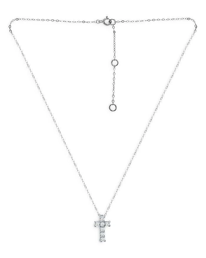 商品AQUA|Cubic Zirconia Cross Pendant Necklace in Sterling Silver, 15.5"-17.5" - Exclusive,价格¥481,第1张图片