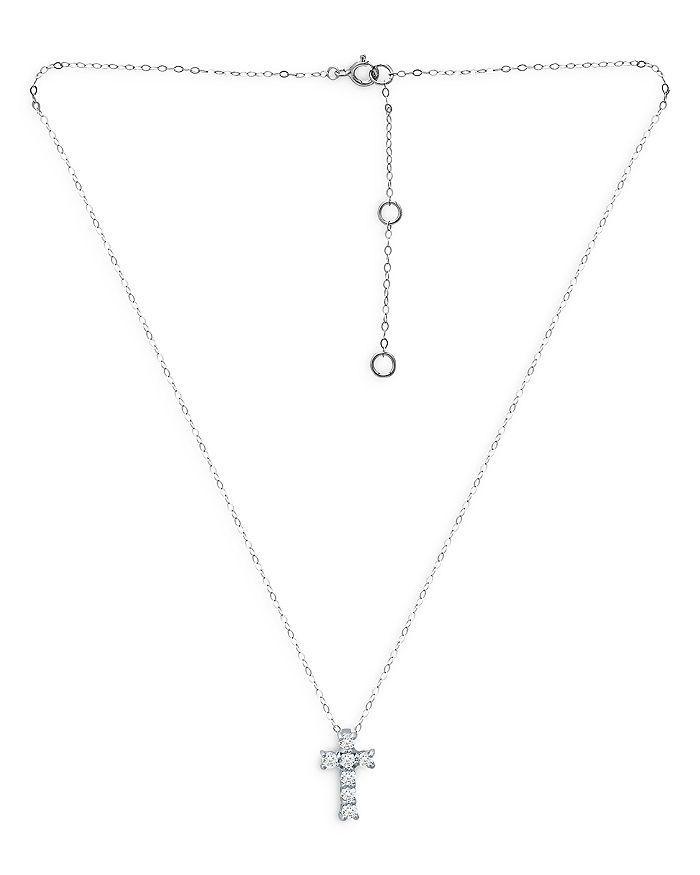 商品AQUA|Cubic Zirconia Cross Pendant Necklace in Sterling Silver, 15.5"-17.5" - 100% Exclusive,价格¥478,第3张图片详细描述