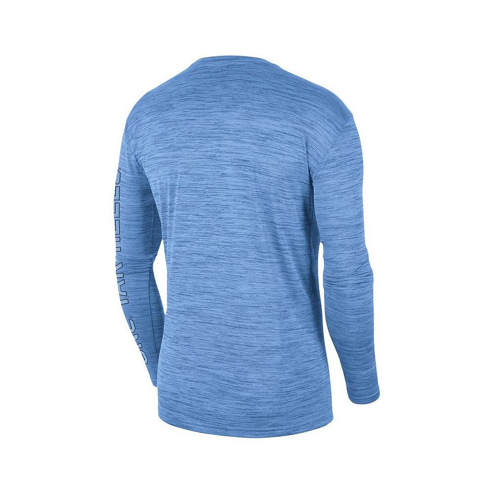 男式 耐克 北卡大学焦油踵队长袖T恤 校园蓝色商品第4张图片规格展示