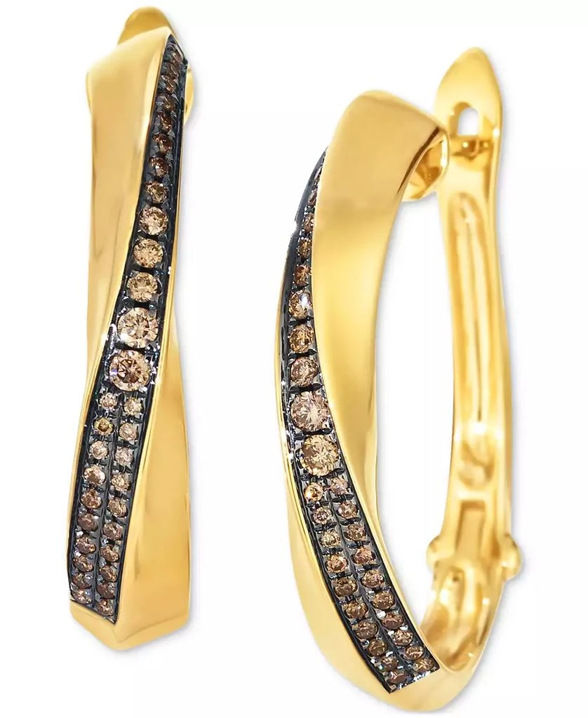 商品Le Vian|Chocolatier Chocolate Diamond Hoop Earrings (1/4 ct. t.w.) in 14k Honey Gold,价格¥13461,第1张图片