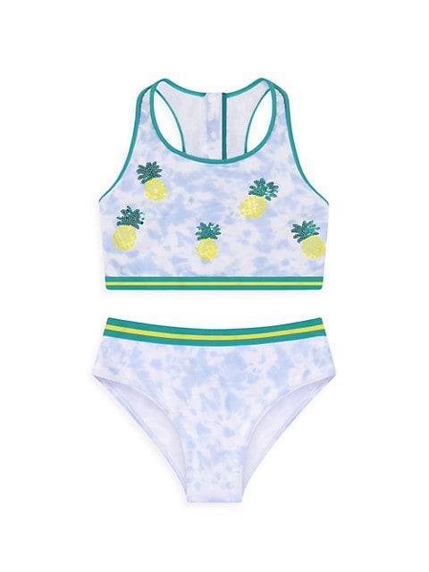 商品Andy & Evan|Girl's 2-Piece Tie-Dye Pineapple Embellished Swimsuit,价格¥143,第1张图片