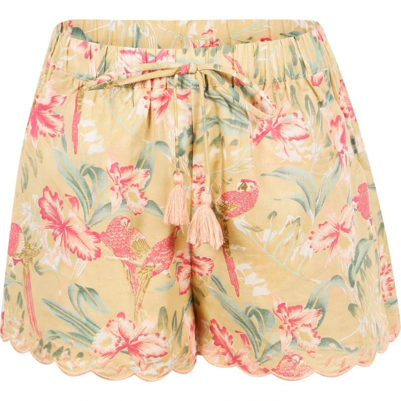 商品Louise Misha|Floral scalloped edge shorts in yellow,价格¥604,第1张图片