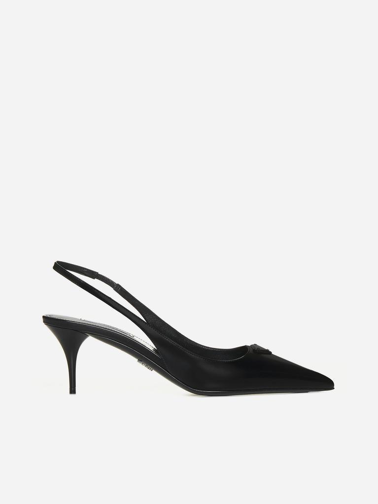 商品Prada|Logo-plaque leather slingback pumps,价格¥6486,第1张图片