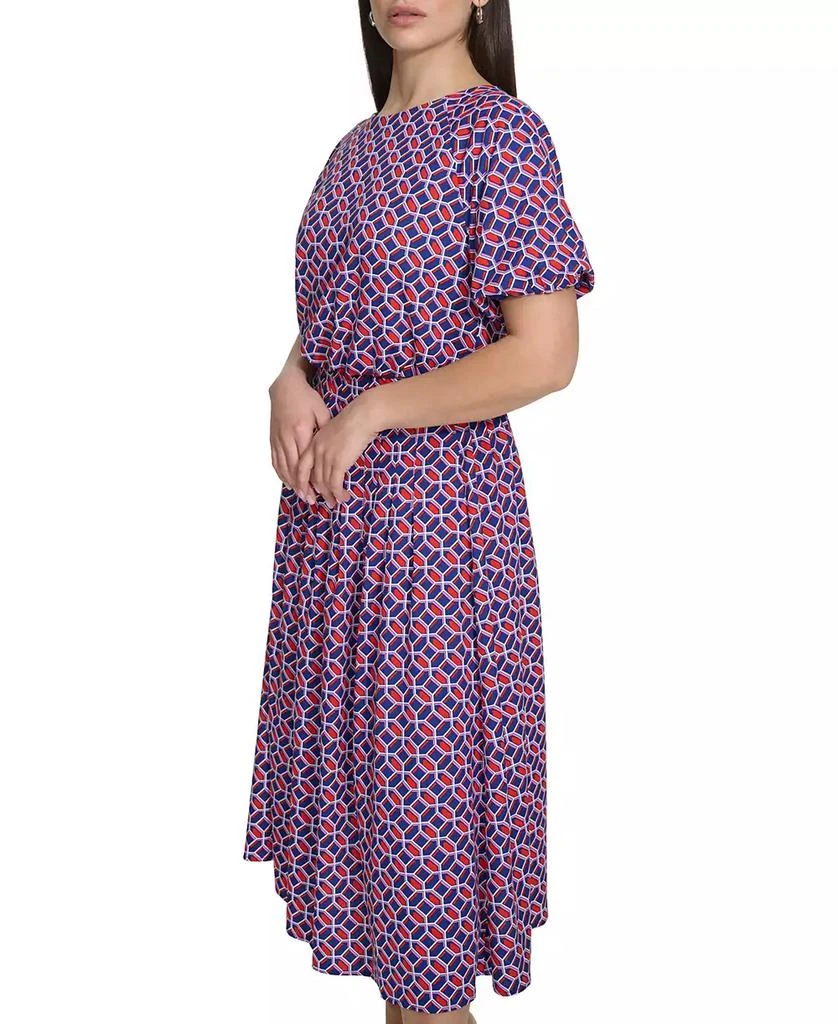 商品Kensie|Women's Geo-Print Puff-Sleeve Midi 2-Pc. Dress,价格¥383,第3张图片详细描述