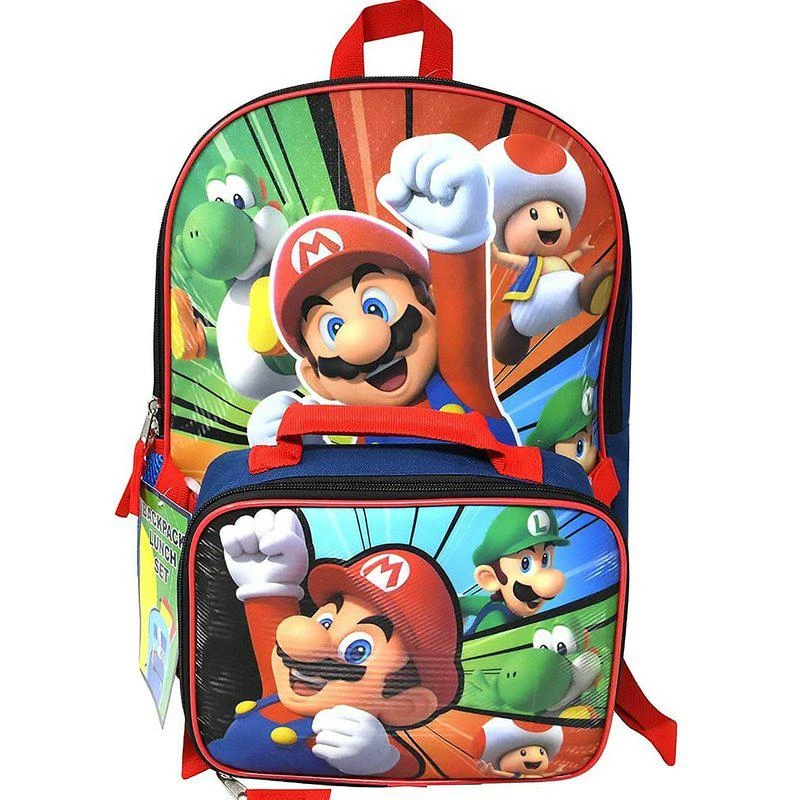 商品Accessory Innovations|Super Mario 16 Inch Backpack And Lunch Bag Set,价格¥302,第1张图片