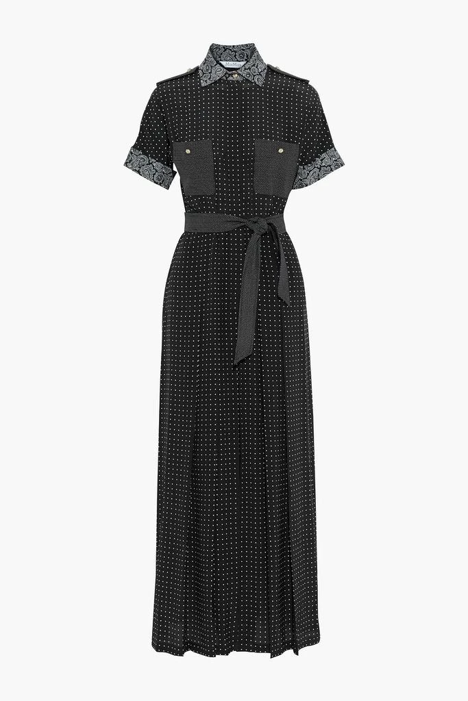 商品Max Mara|City belted pleated printed silk-crepe wide-leg jumpsuit,价格¥2761,第3张图片详细描述