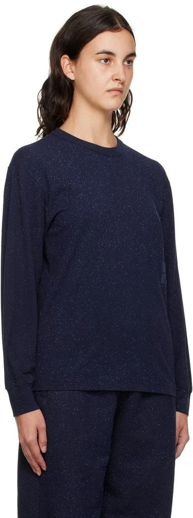 商品Alexander Wang|Navy Glittered Long Sleeve T-Shirt,价格¥906,第2张图片详细描述