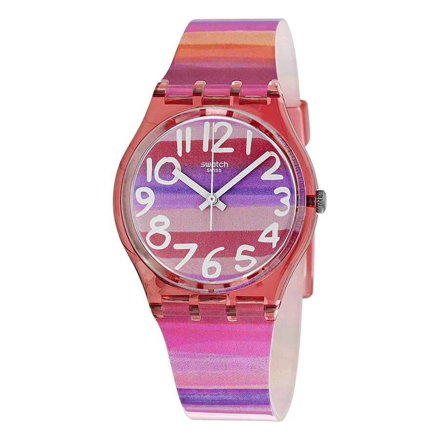 商品Swatch|Astilbe Pink Dial Pink Silicone Unisex Watch GP140,价格¥375,第1张图片