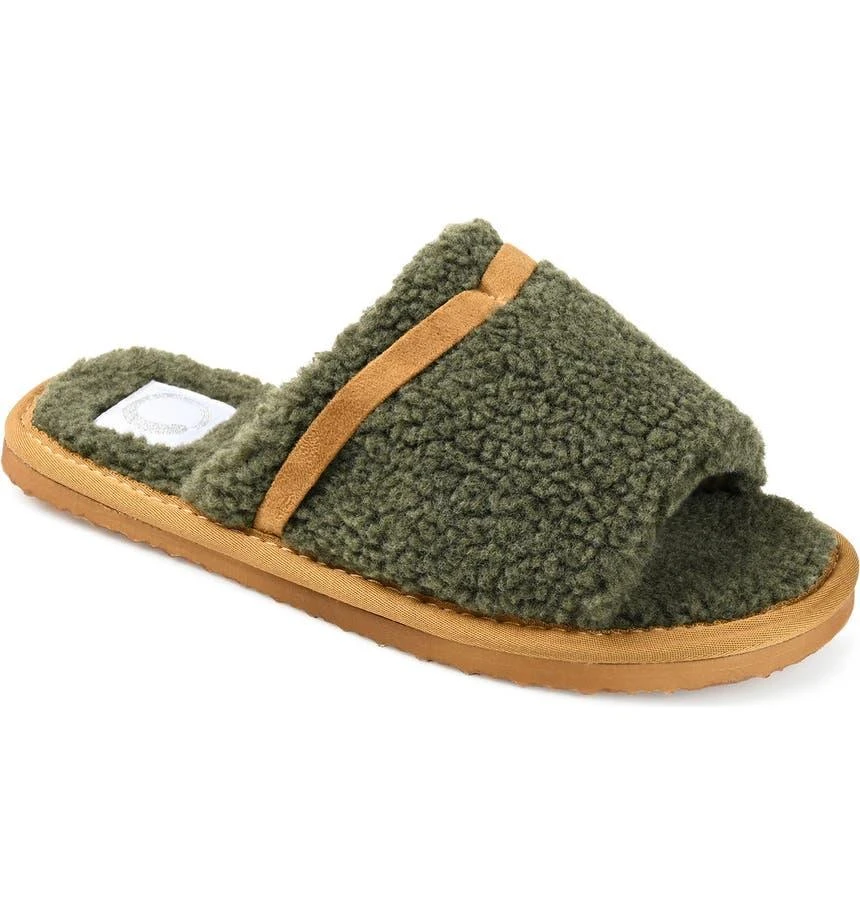 商品Journee Collection|Caterina Faux Shearling Slide Slipper,价格¥237,第1张图片