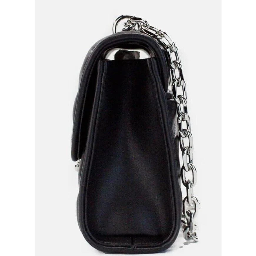 商品Michael Kors|Michael Kors Serena Medium Diamond Stepptasche aus Kunstleder mit Klappe Umhängetasche Schwarz,价格¥4122,第4张图片详细描述