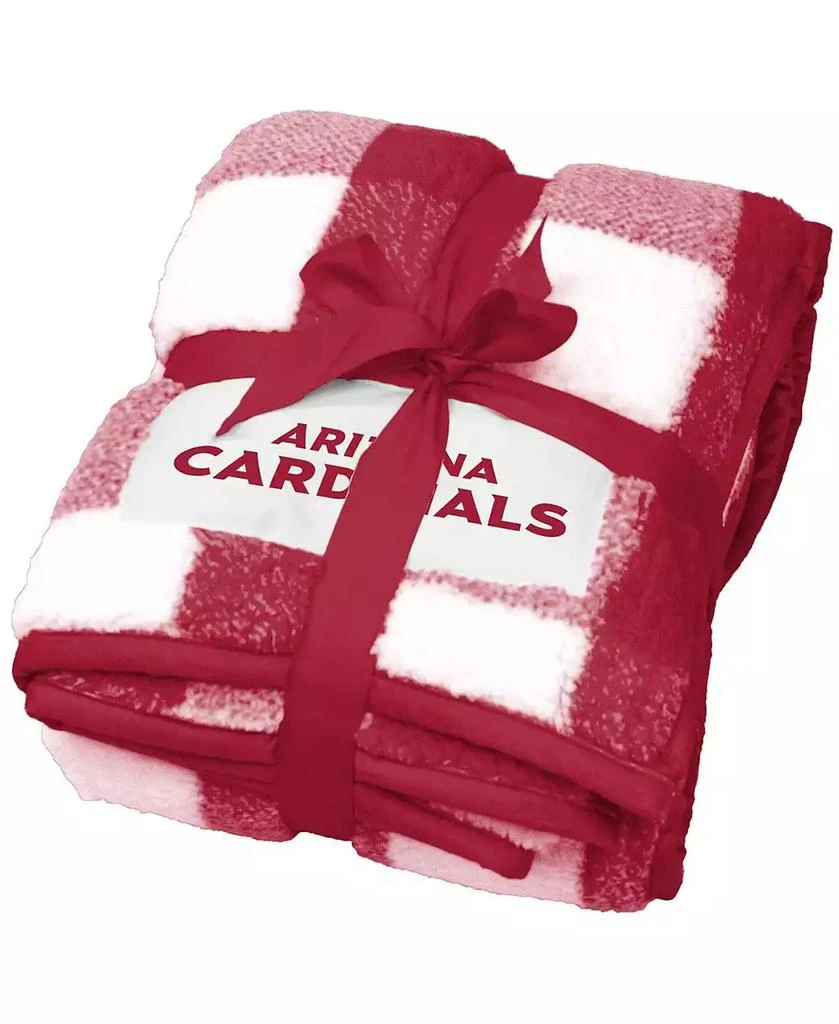 商品Logo Brands|Arizona Cardinals 50'' x 60'' Buffalo Check Frosty Fleece Blanket,价格¥349,第1张图片