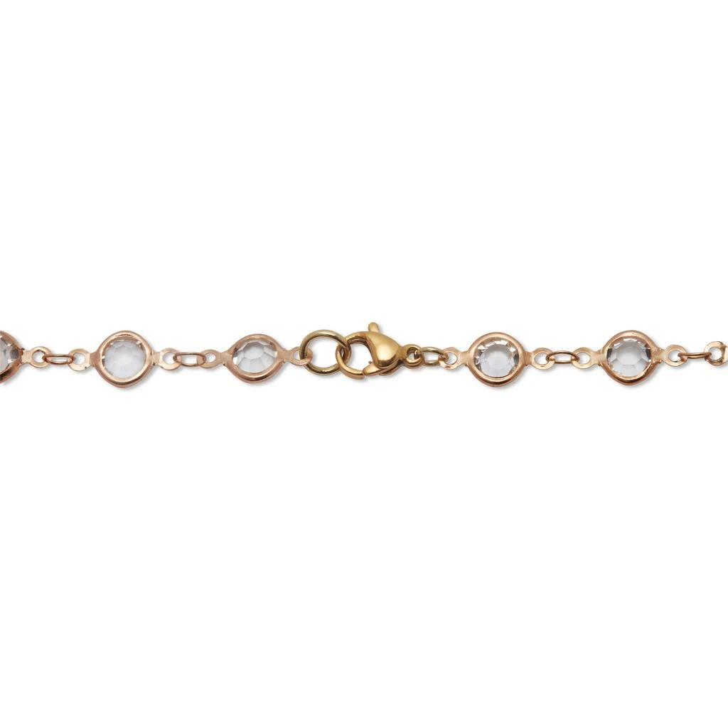 商品Palm Beach Jewelry|White Crystal and Pearl Gold Ion-Plated Stainless Steel Long Necklace, 40 Inches,价格¥391,第2张图片详细描述