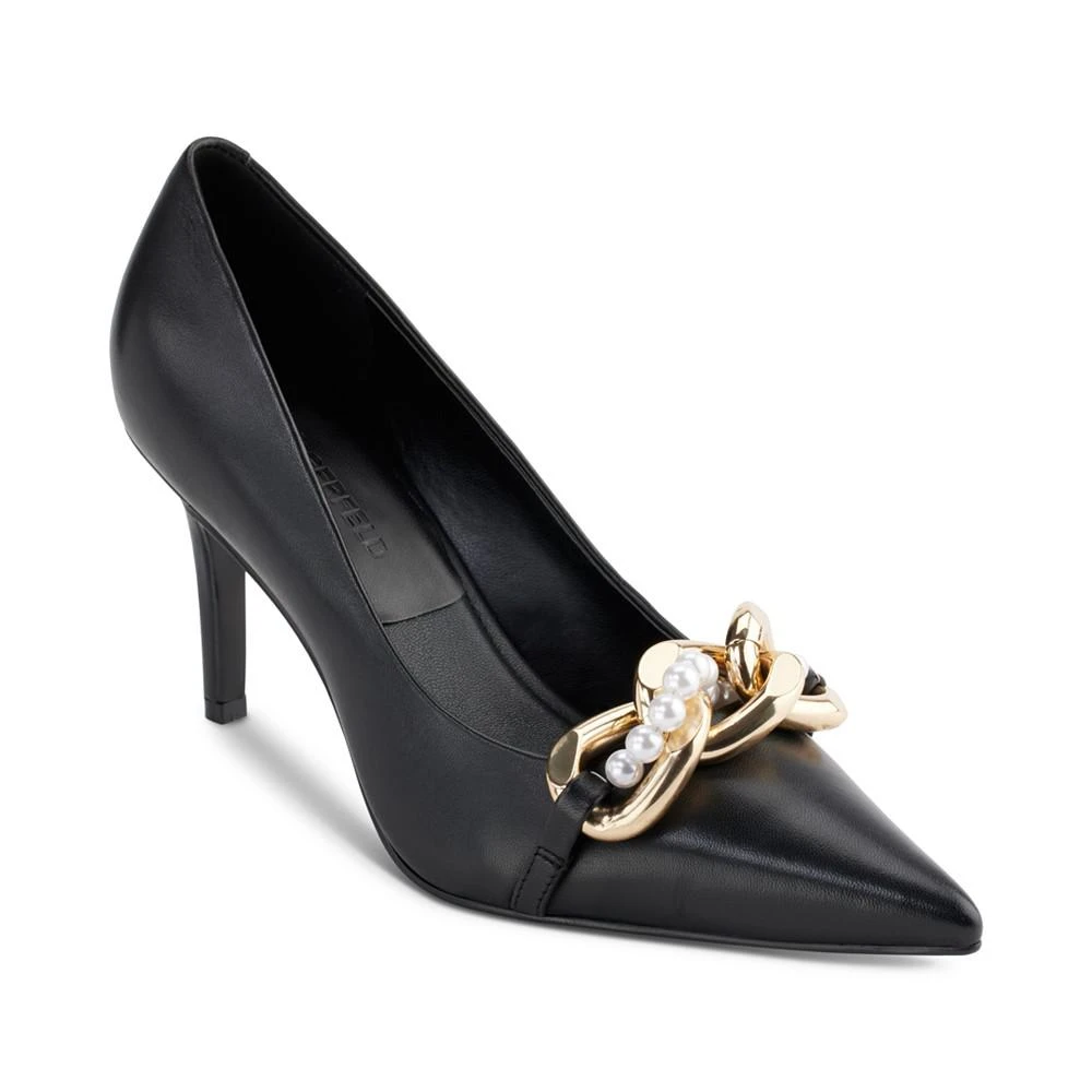 商品Karl Lagerfeld Paris|Women's Sera Slip-On Pointed-Toe Embellished Pumps,价格¥1188,第1张图片