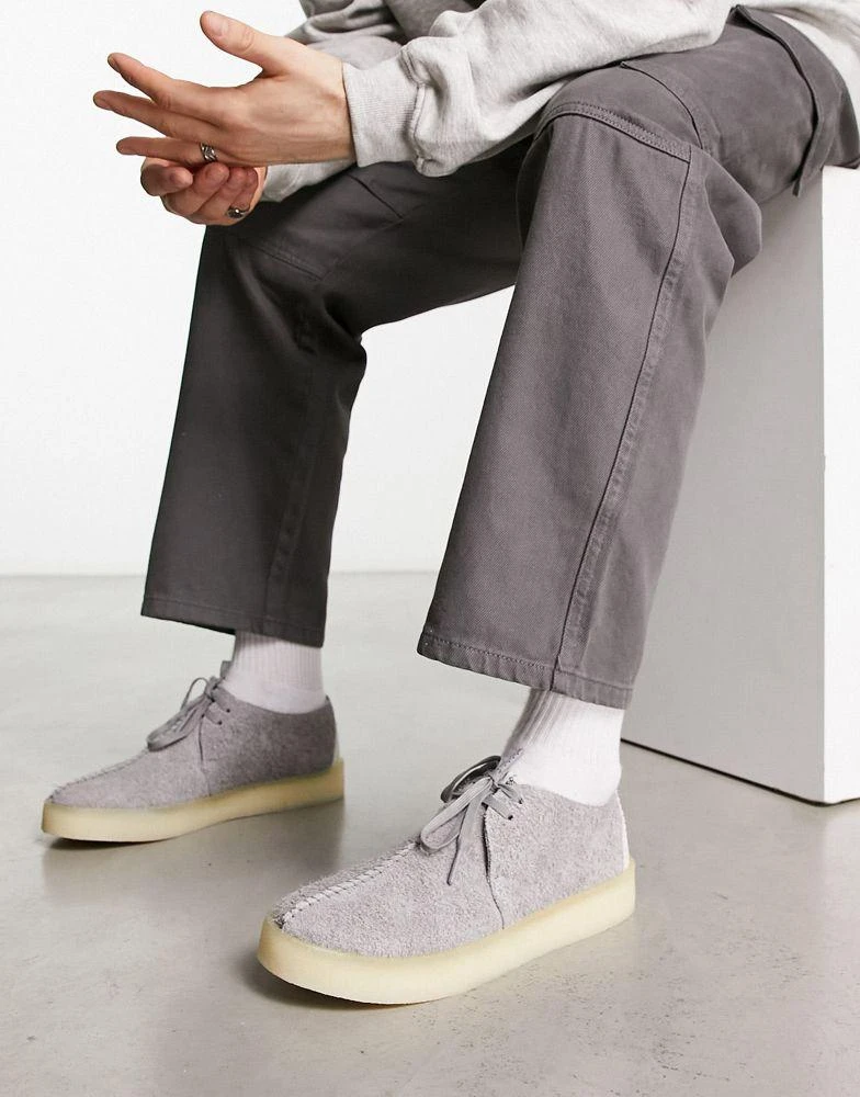 商品Clarks|Clarks Originals Trek cup shoes in grey hairy suede,价格¥923,第1张图片