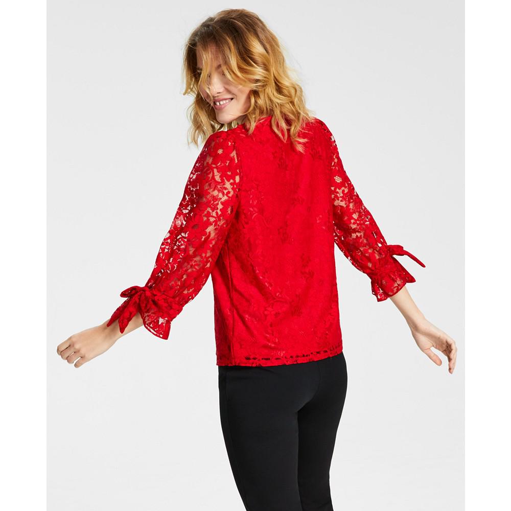 Women's Lace Overlay Top, Created for Macy's商品第2张图片规格展示