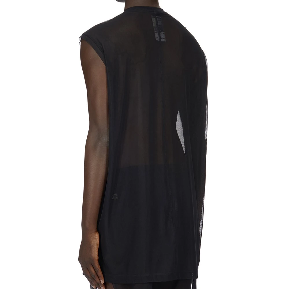 商品[国内直发] Rick Owens|[预售3天]x Champion 联名款 SS24 3D刺绣五角星徽标罗纹圆领网布背心 男款 黑色,价格¥2181,第3张图片详细描述