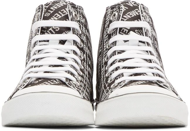 商品Vetements|Black & White Canvas Logo High-Top Sneakers,价格¥1246,第2张图片详细描述