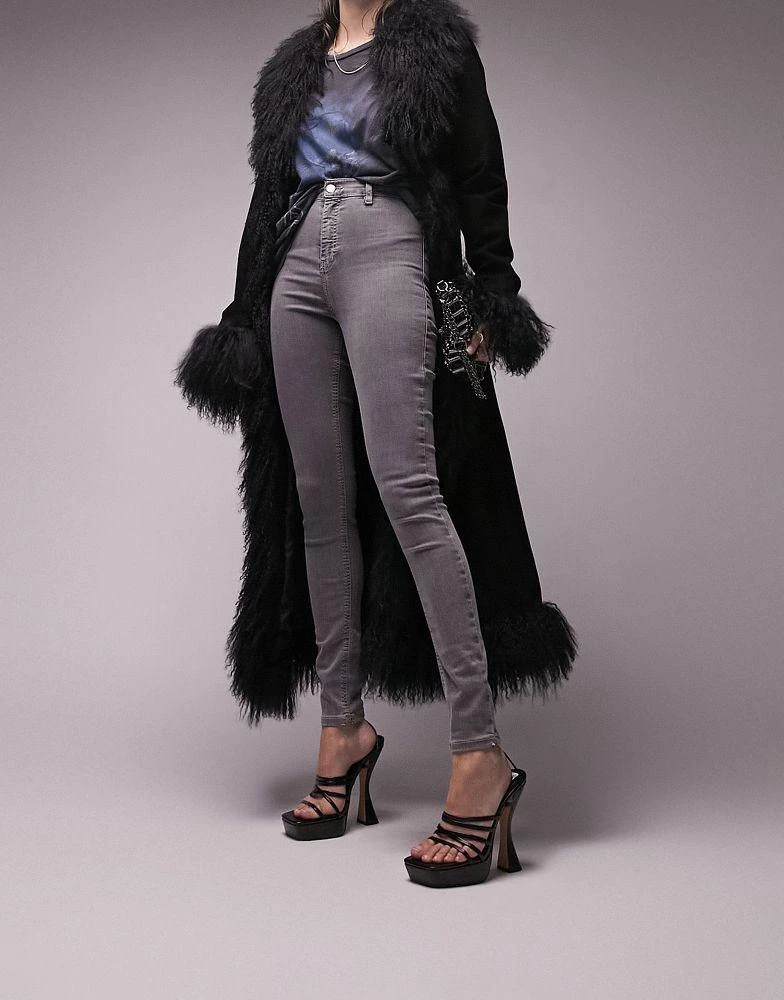 商品Topshop|Topshop Joni jeans in grey,价格¥156,第1张图片