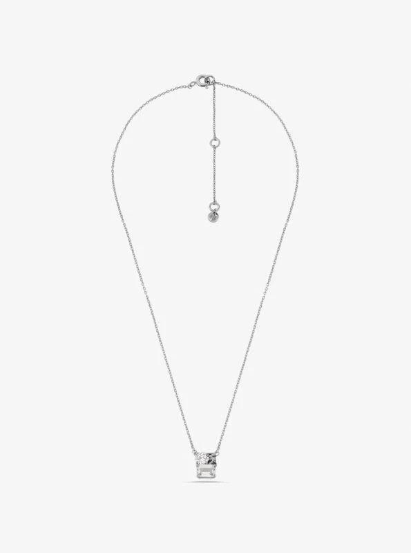 商品Michael Kors|Precious Metal-Plated Sterling Silver Pavé Logo Necklace,价格¥445,第2张图片详细描述