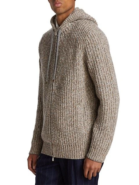 商品Brunello Cucinelli|Melange Chunky Hooded Cardigan,价格¥16876,第3张图片详细描述