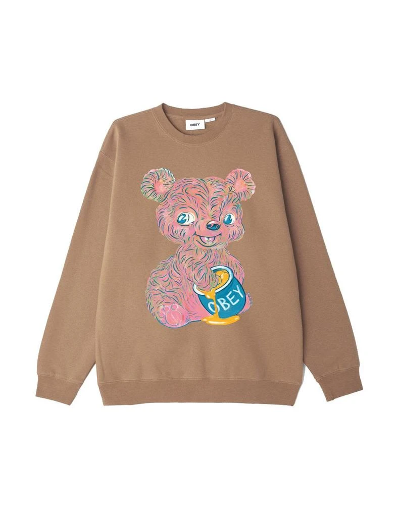 商品Obey|Obey Clothing Honey Bear Hooded Sweatshirt - Rabbit Paw Small, Colour: Brown,价格¥706,第1张图片