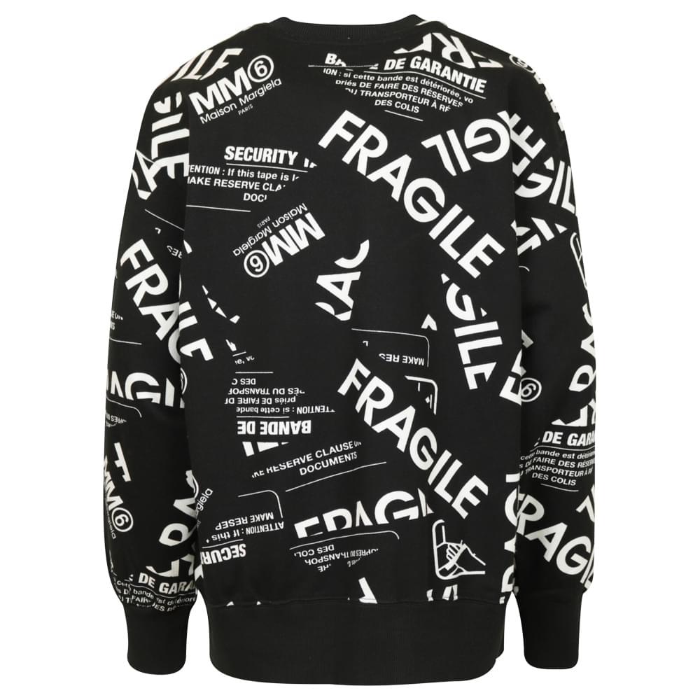 Fragile Print Black Sweatshirt商品第2张图片规格展示