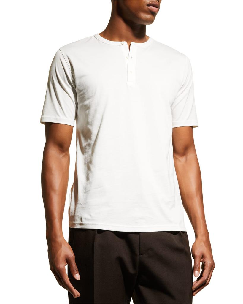 Men's Luxe Cotton Henley Shirt商品第1张图片规格展示