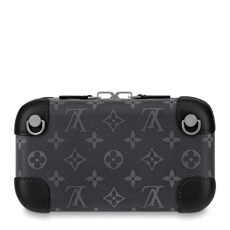 预售10天 Louis Vuitton/路易威登 22春夏新款HORIZON CLUTCH系列 男士经典爆款老花帆布黑色牛皮织物饰边银扣拉链开合单肩斜挎盒子包M45579 商品