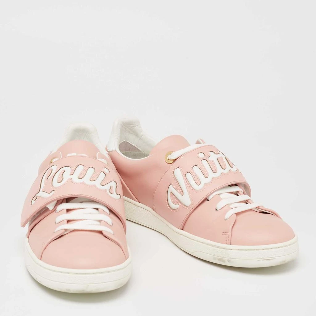 商品[二手商品] Louis Vuitton|Louis Vuitton Pink/White Leather Logo Frontrow Sneakers Size 37.5,价格¥3035,第4张图片详细描述