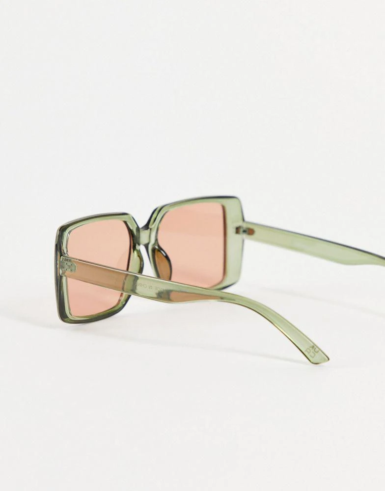 商品ASOS|ASOS DESIGN frame 70s sunglasses with orange lens in green  - MGREEN,价格¥78,第2张图片详细描述