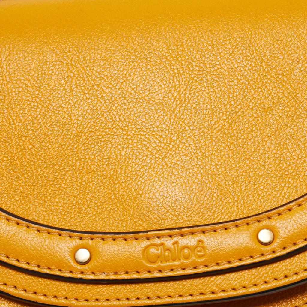 Chloe Mustard Yellow Leather Nile Bracelet Minaudière Crossbody Bag商品第5张图片规格展示