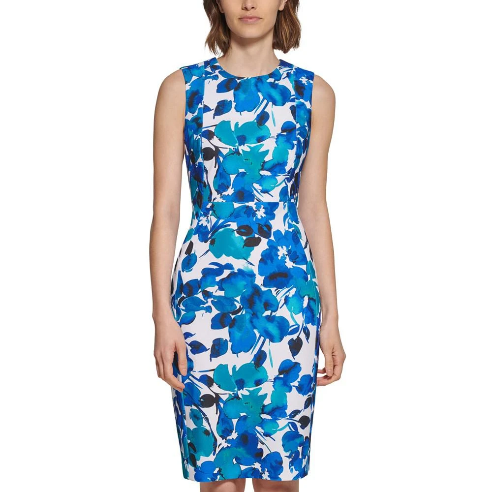 商品Calvin Klein|Floral-Print Sheath Dress,价格¥290,第3张图片详细描述