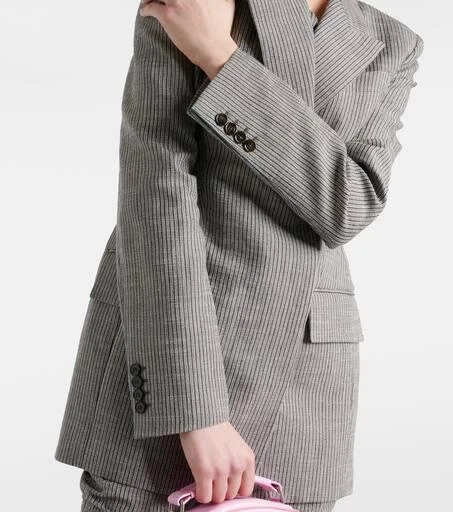 商品Acne Studios|Pinstripe double-breasted linen-blend blazer,价格¥5621,第5张图片详细描述