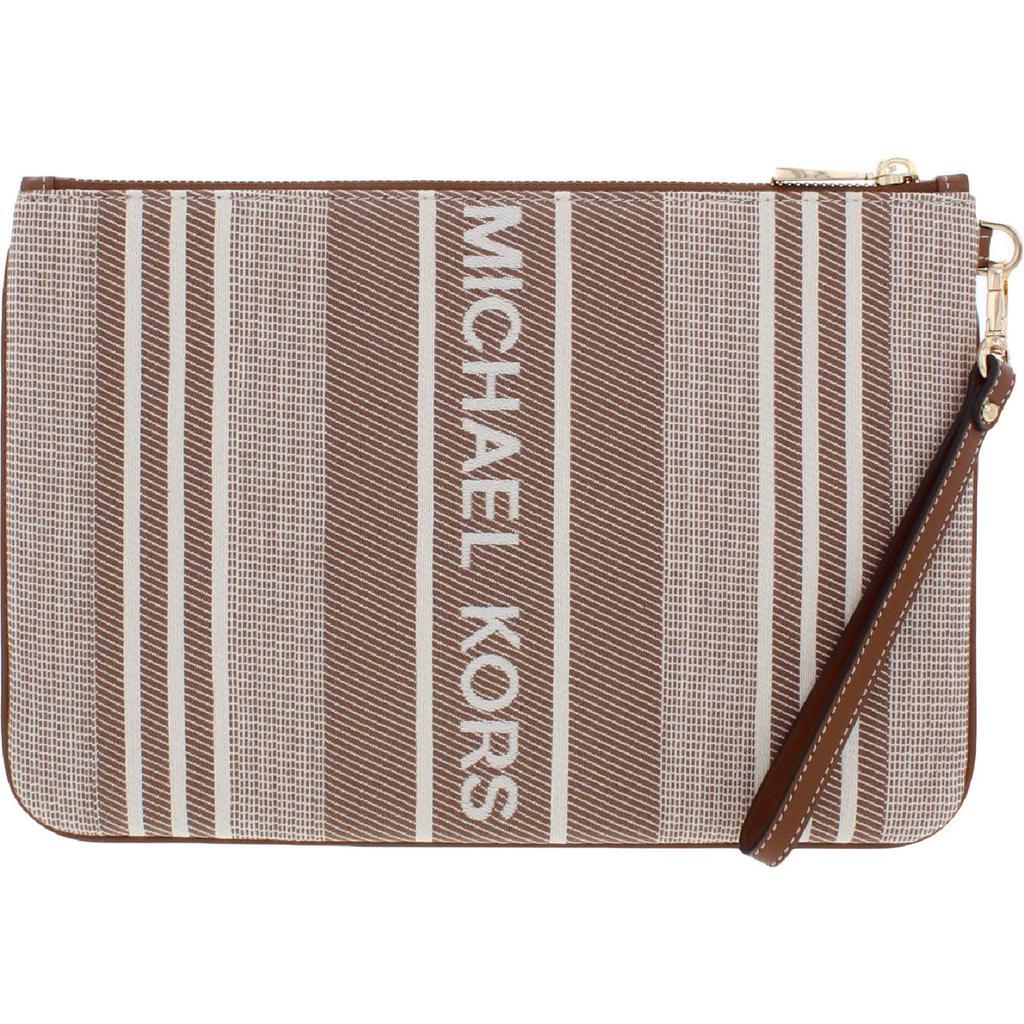 商品Michael Kors|MICHAEL Michael Kors Womens Jet Set Woven Faux Leather Trim Clutch Handbag,价格¥374,第4张图片详细描述